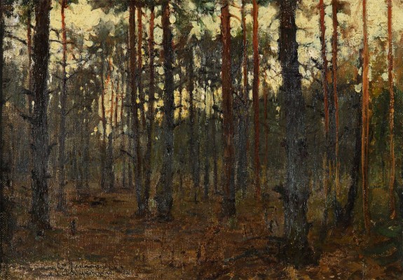 Жуковский Станислав Юлианович. Этюд «Сосновый лес» 